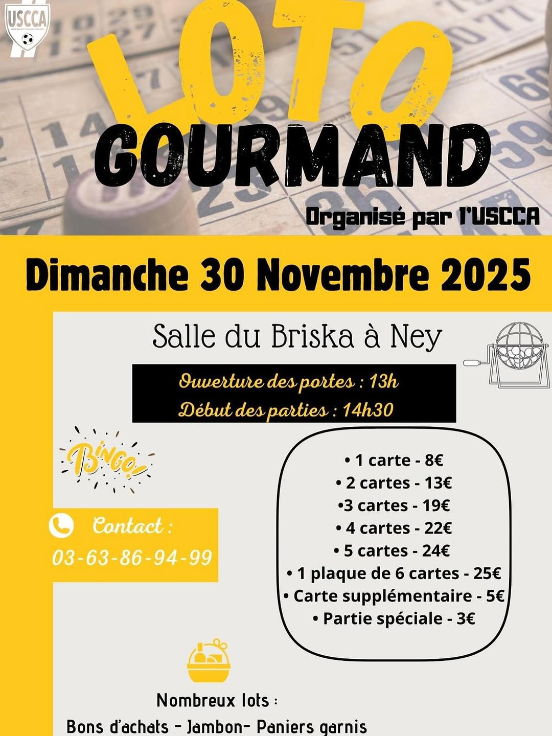 Loto Gourmand USCCA — 2 novembre 2025