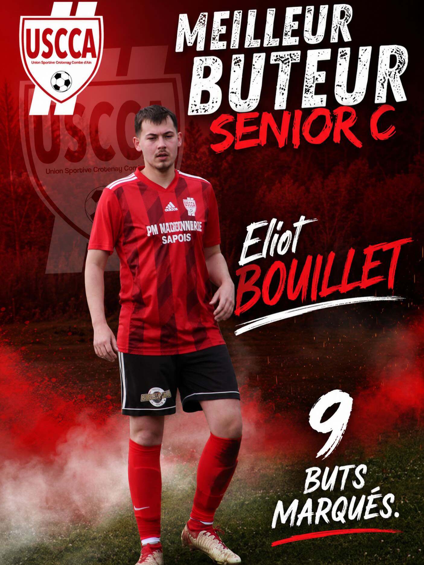 Eliot Bouillet, meilleur buteur des Séniors C de l&rsquo;USCCA