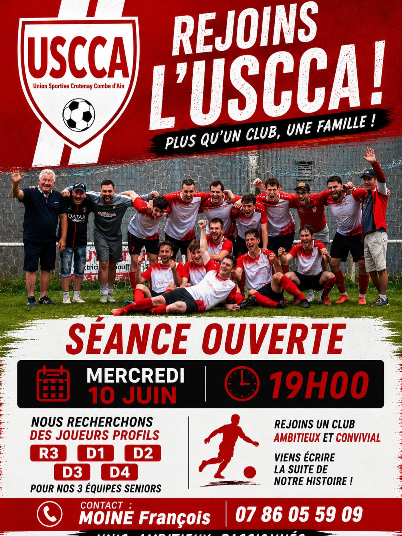 USCCA : séance de recrutement ouverte le 10 juin