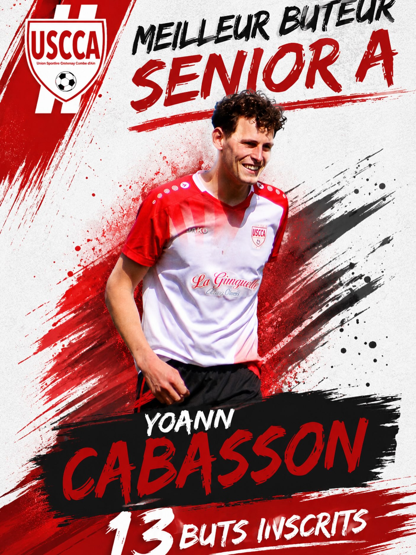 Yoann Cabasson, meilleur buteur des Séniors A de l&rsquo;USCCA