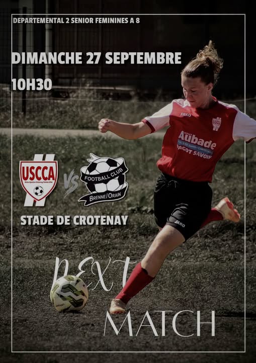 Match à domicile des Féminines de l&rsquo;USCCA : rendez-vous dimanche 27 septembre au stade de Crotenay